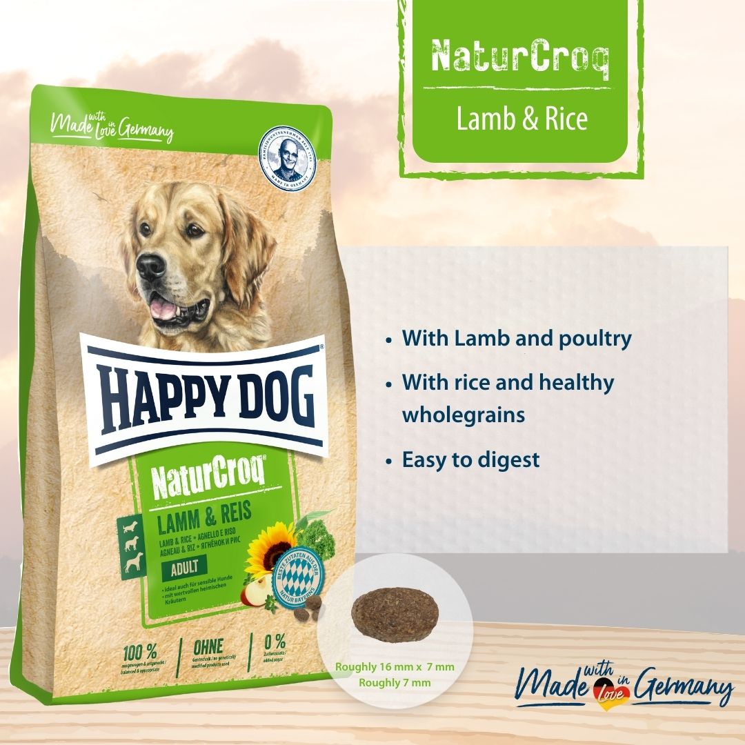 Happy Dog NaturCroq Lamb & Rice Dry Dog Food for Sensitive Stomachs