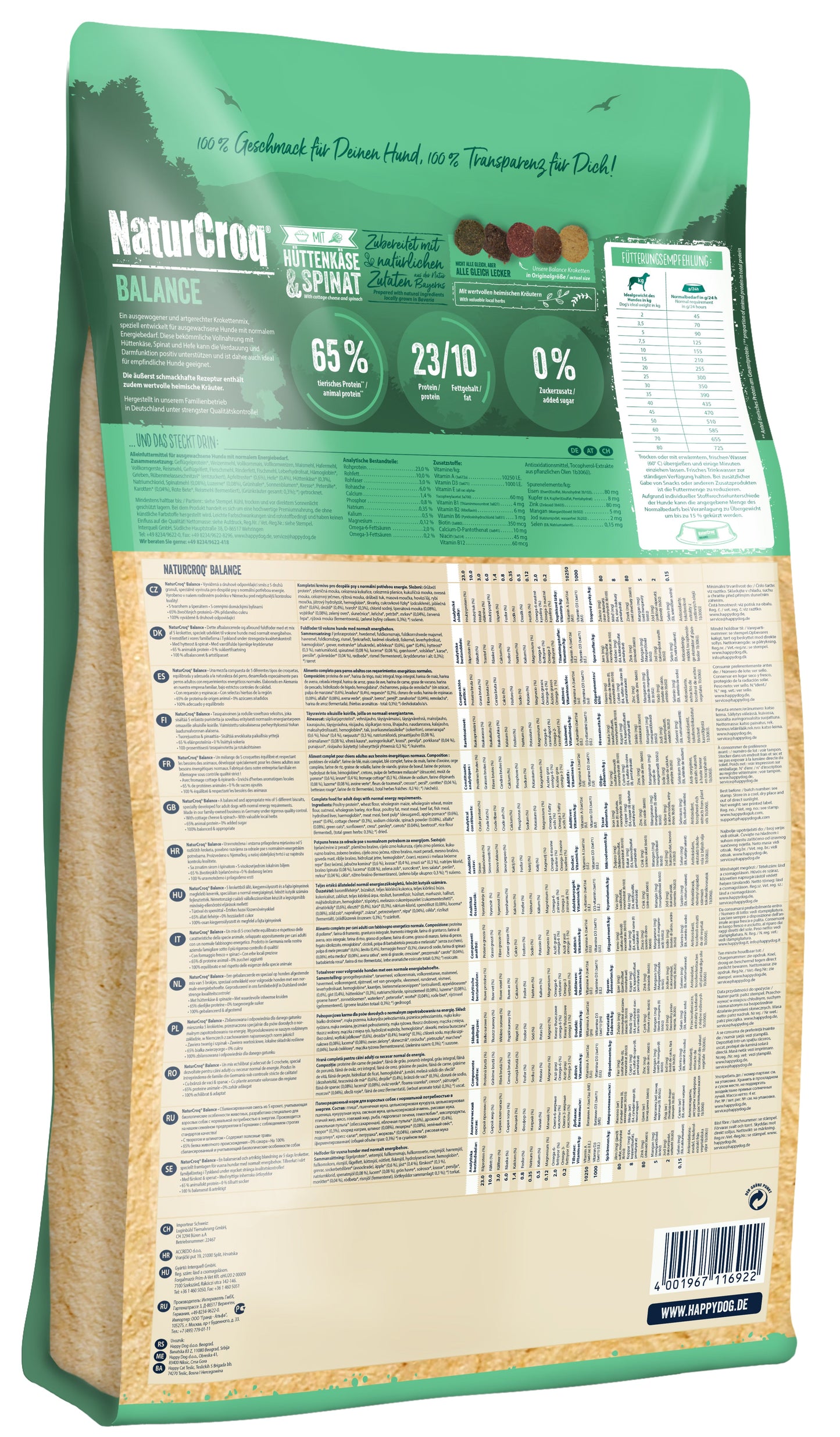 Happy Dog NaturCroq Balance Sensitive Stomach Dry Food for Adult Dogs