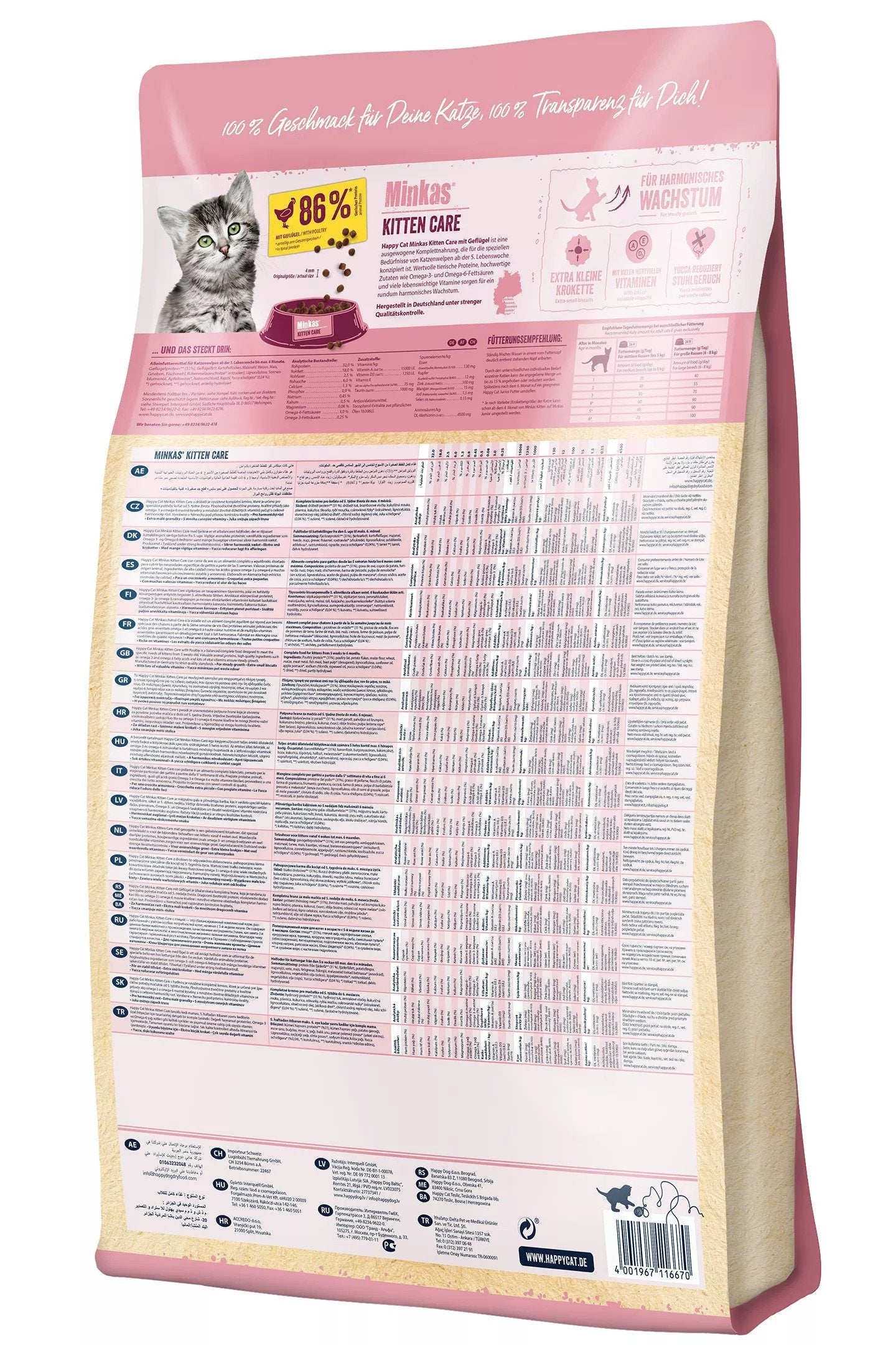 Happy Cat Minkas Premium Dry Kitten Food: Optimal Growth & Digestion with Poultry