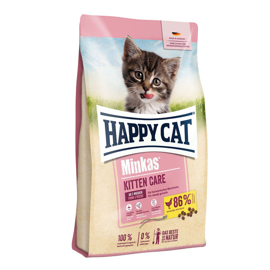 Happy Cat Minkas Premium Dry Kitten Food: Optimal Growth & Digestion with Poultry